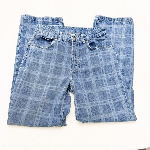 Ragged Plaid Patterned Denim Jeans RJSS21010010DN SIZE 28 - Picture 8 of 11